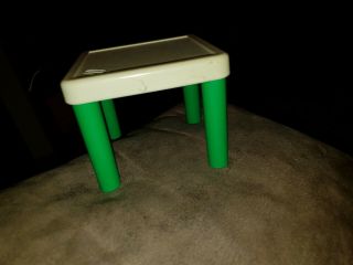 Vintage Little Tikes Dollhouse Size Green Plastic Table 3 " Tall Toy Collectible