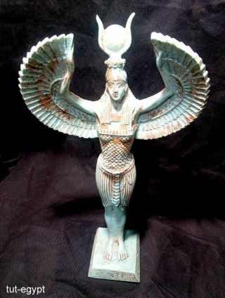 Rare Ancient Egyptian Antique Isis Standing Statue Stone (1460 - 1350 Bc)