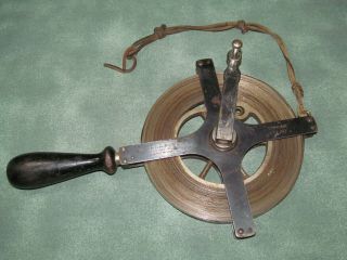 Vintage The Lufkin Rule Co.  100 Foot Chrome Clad Large Metal Surveyors Tape