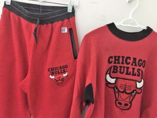 Vintage Chicago Bulls Crew Neck Sweatshirt& Sweatpants Set Sz.  Med The Game