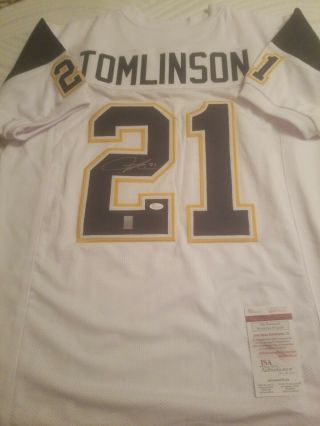 Ladainian Tomlinson Autographed San Diego Chargers White Jersey Jsa Certified