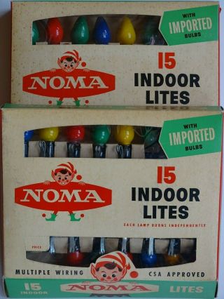 2 Boxes Vintage Noma Christmas Tree 15 Pack Indoor Lights Imported Bulbs