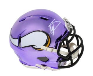 Stefon Diggs Signed Minnesota Vikings Chrome Riddell Speed Mini Helmet Tse