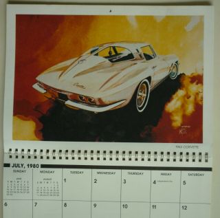 1980 Calendar Corvette Ndh Of Gm 1953 1956 To 59 1961 1963 65 1968 72 73 78 Cars