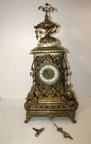 Antique French L Brocot Bte Sgdg Mantle Clock 27 " Art Noveau