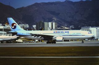 Slide Hong Kong Kai Tak Airport Korean Air A300 1996 Hkg