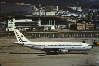 Kodak Slide Hong Kong Kai Tak Airport China Airlines A300 1986 Hkg