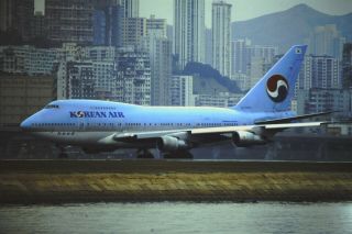 1998 - Hong Kong Photo Slide - Korean Air Kal B747sp Kai Tak Hl7457 Hkg