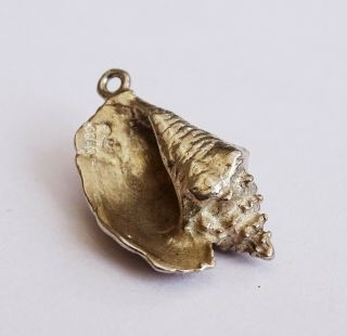 Large Conch Sea Shell – Vintage Sterling Silver Bracelet Charm.