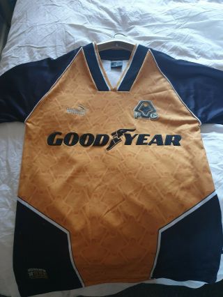 Wolves Wolverhampton Wanderers Vintage/retro Football Shirt Size L,  Gold & Black