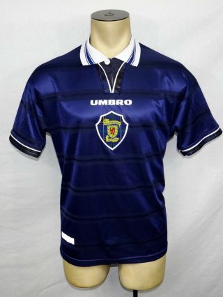 Vtg 1998 Umbro Scotland World Cup Home Football Soccer Jersey Shirt Size Medium