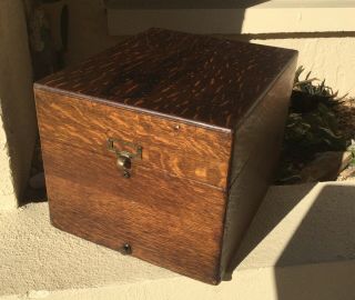 Fine Vintage Macey Arts Crafts Tiger Oak Macey File Box / Storage