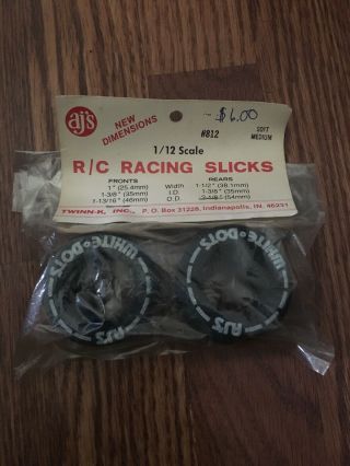 Vintage Nos Aj’s R/c Racing Slicks - 1/12 Scale 812 Soft Medium