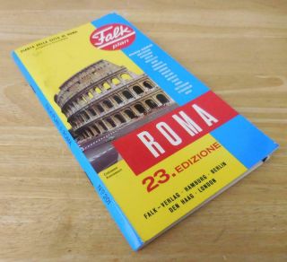 Falk Plan Verlag Road Atlas Street Map Of Rome Roma Italy 201 (1973)