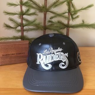 Vintage Nfl Los Angeles Raiders Modern Ny Leather Snapback Cap Hat Osfa