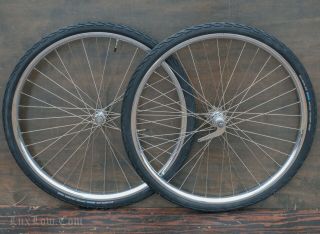 28 " Vintage Bicycle Cad Wheels Schwinn Departure Hub Wood Rim Toc Bike Tires