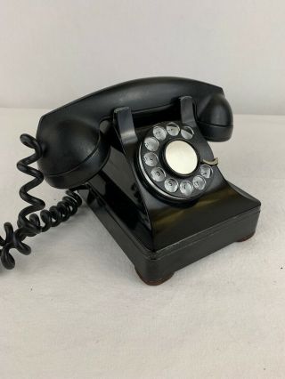 Vintage Rotary Dial Phone Telephone Black Mid Century Classic Very 1940s