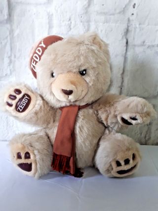 Vintage - Zellers - Zeddy - Teddy - Bear - Mascot - Plush - Bear - With Hat & Scarf
