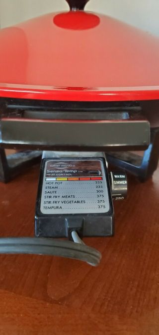 Vintage West Bend Electric Wok Red With Sensa Temp Control 79505