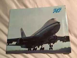 1969 Vintage Pan American Airways Boeing 747 Brochure Pan Am Airlines