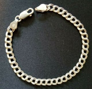 Vintage Sterling Silver Bracelet 7 " Inches 925 Italy Jewelry Mens Or Womens