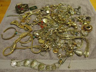 Large Quantity Of Rolled Gold,  Gold Plated And Gilded Costume Jewellery,  Vintage