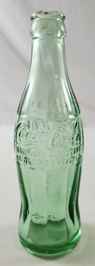 Vintage Coca - Cola Bottle Trademark Registered Rd.  Des No.  547/1937 Green Glass
