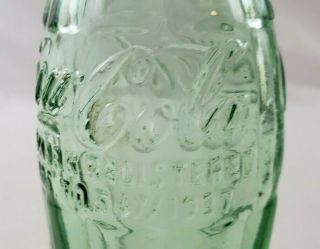 VINTAGE COCA - COLA Bottle Trademark Registered RD.  DES No.  547/1937 Green Glass 3