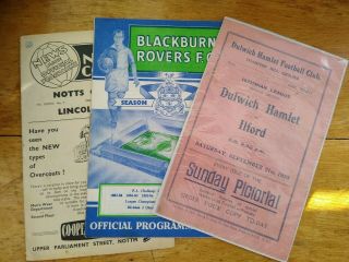 Vintage Football Programme Bundle From 1935,  1957 And 1958