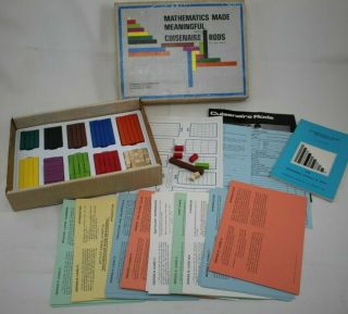 Cuisenaire Rods Wooden Vintage Math Homeschool Blocks Montessori Activity Cards