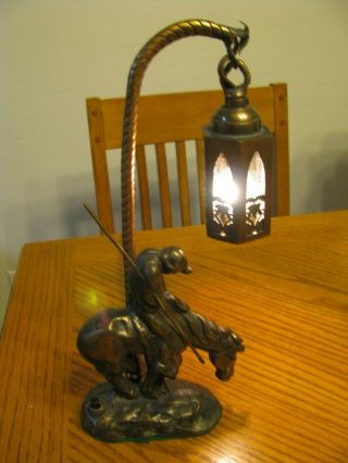 Rare (brass) End Of The Trail Native American Indian Lamp