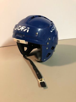 Jofa 395jr 6 1/2 - 7 1/4 Blue Hockey Helmet Vintage