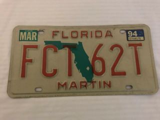 Florida | Martin | License Plate | Expired 1994 |