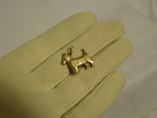 Vintage 9ct Yellow Gold Scottish Terrier Dog Charm 1 Gram Hallmarked Bracelet