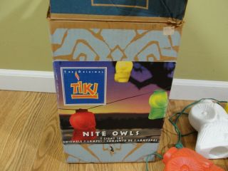 Vintage Tiki Nite Owl Blow Mold Plastic Patio Party 7 - Light String Set 3