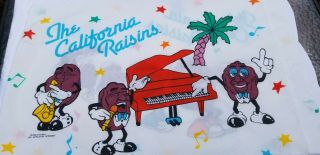 Vintage 1988 The California Raisins Flat Twin Sheet,  Pillowcase Applause Usa