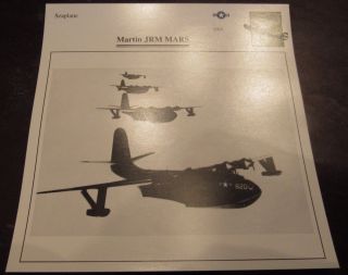 Martin Jrm Mars Military Airplane Photo Card W/ Specifications Sea Plane