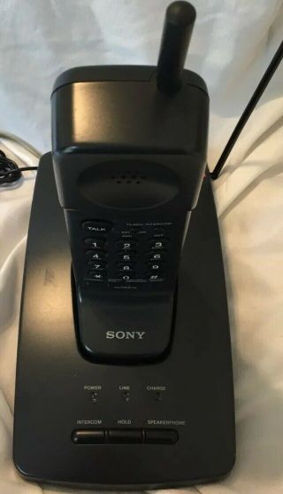 Vintage Sony Spp - Er1 Line Cordless Telephone Black