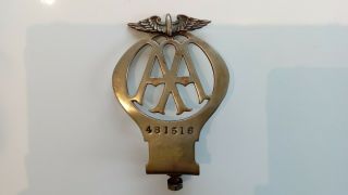 Vintage Aa Brass Badge Pre 1930