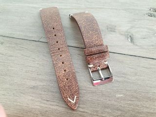 Geckota Vintage Handmade Leather Watch Strap Brown 20mm
