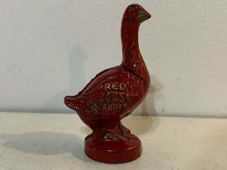 Antique Arcade Toy Co Red Goose Shoe Advertising Cast Iron Still Bank Paint