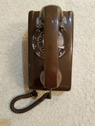 Vintage Chocolate Brown Rotary Wall Phone
