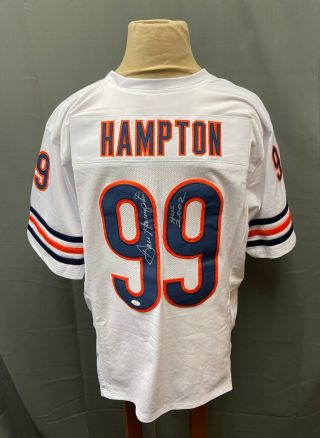 Dan Hampton " Hof 2002 " Signed Bears Jersey Autograph Sz Xl Jsa Witnessed