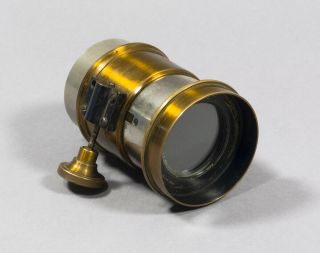 Antique Brass French 6¼ Inch (160mm) F/4 Petzval Lens - Covers 4x5 - Bokeh