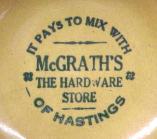 Antique Advertising Stoneware Bowl Mcgrath 