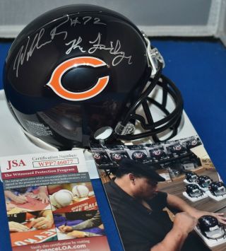 William The Fridge Perry Autographed Mini Helmet Sb Xx Champs Chicago Bears Jsa