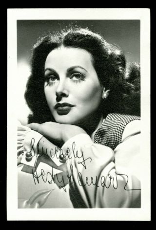 Vintage Hedy Lamarr Studio Photograph 1940s Requested Fan Photo By Mail