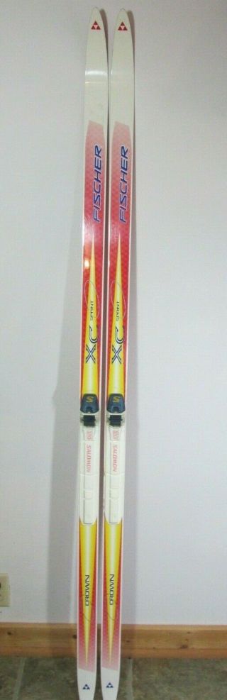 Vtg Fischer Xc Sprint Cross Country Skis W/ Salomon Sns Profil Bindings 170cm