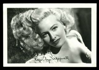 Vintage Marilyn Maxwell Studio Photograph 1940s Requested Fan Photo By Mail