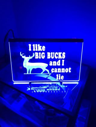 7 - 1/2”x11” Neon Style Hanging Led Light - Deer Hunting